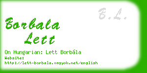 borbala lett business card